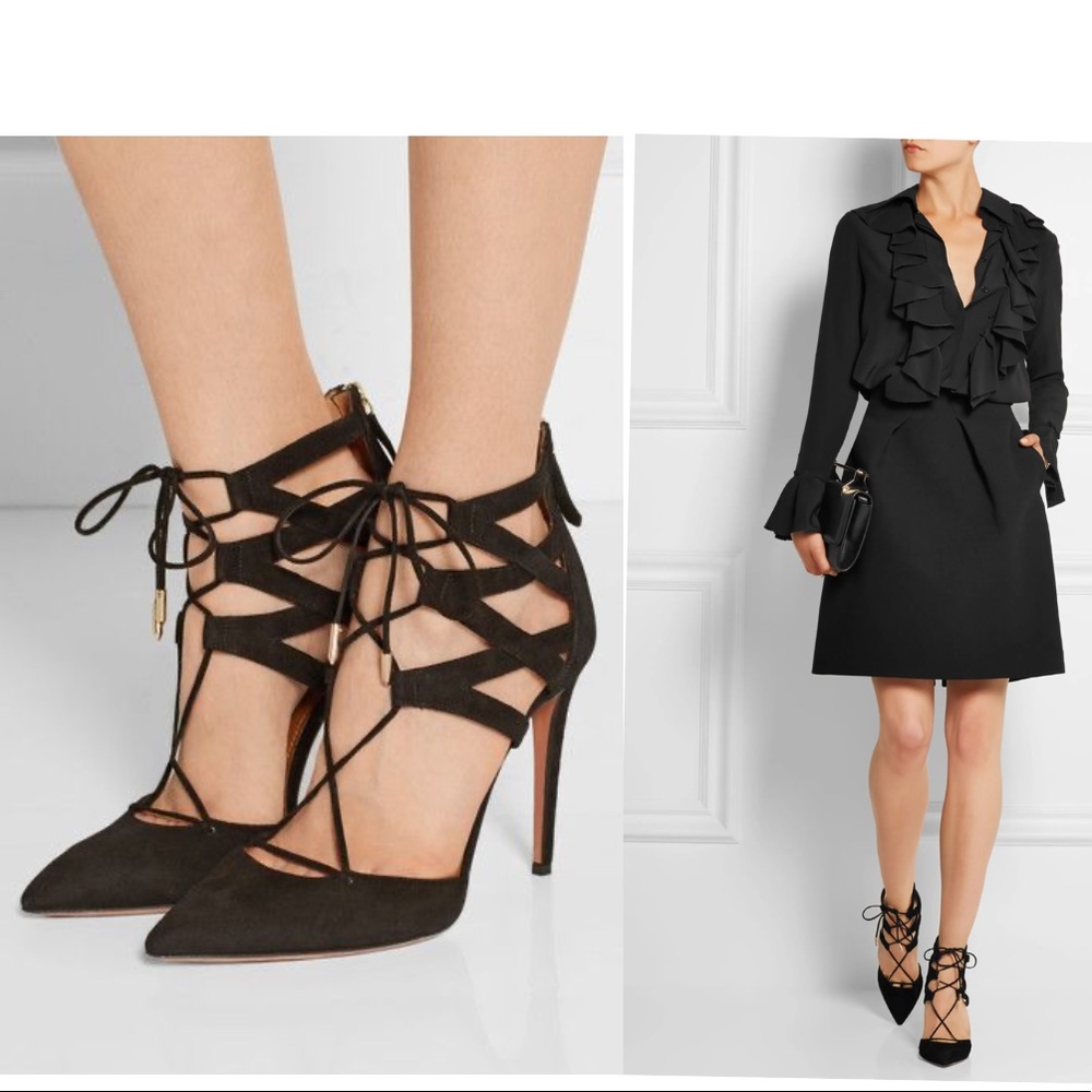 Aquazzura Suede lace up Pumps